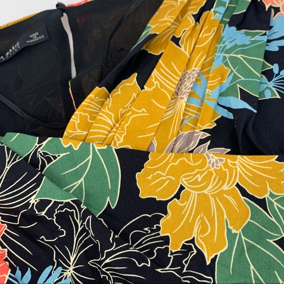 ZARA MULTICOLOR FLORAL WRAP CROP TOP SIZE XS - Picture 9 of 11